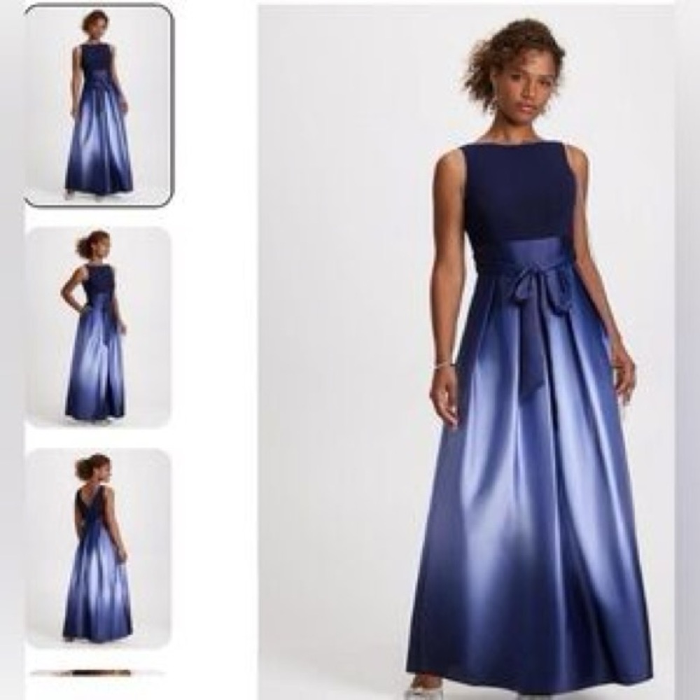 SNLY Navy Wrap Maxi Dress Ombré Skirt Sz 12P
